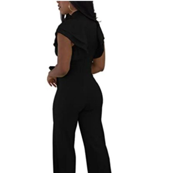Women's Straight Long Pants Jumpsuits - Picture 3 of 9